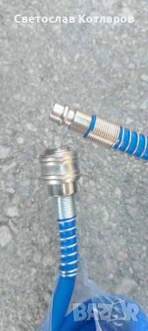 къдрав маркуч за компресор 12/8мм  въздух с бързи връзки, снимка 2 - Аксесоари и консумативи - 39774933