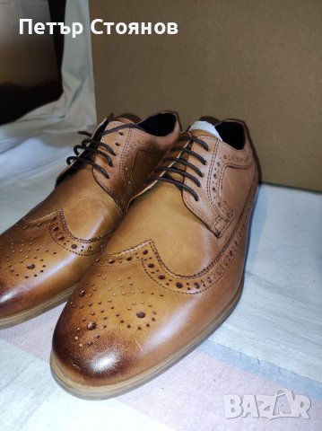 Елегантни мъжки обувки от естествена кожа TOPMAN №43, снимка 2 - Официални обувки - 37760190