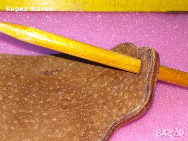 СТАРА РЕТРО ШНОЛА от ЕСТЕСТВЕНА ЩАВЕНА ОРНАМЕНТИРАНА КОЖА и ДЪРВО - СБХ РЪЧНА АРТ ИЗРАБОТКА 42823, снимка 7 - Антикварни и старинни предмети - 44137864