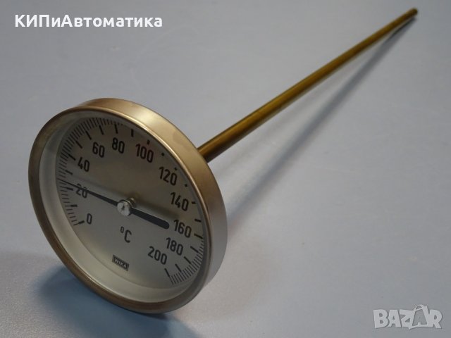 биметален термометър Wika thermometer ф100mm, 0/+200°C, L-500mm, снимка 1 - Резервни части за машини - 37103726