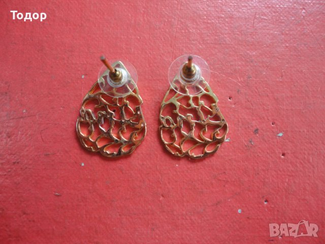 Страхотни позлатени обеци с камъни Lina , снимка 3 - Обеци - 43926476