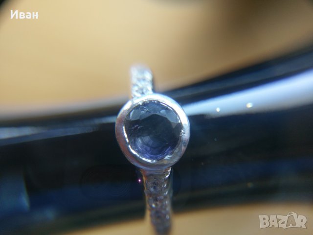  Сребърен пръстен с танзанит, снимка 3 - Пръстени - 26273260