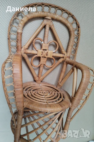 Фотьойл (стол) от ратан за кукли или декорация, снимка 7 - Столове - 51407069