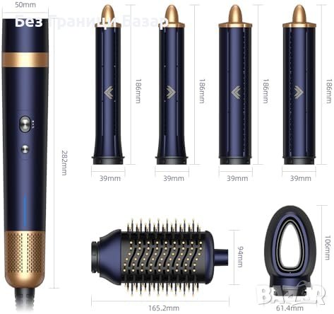 Нов 6 в 1 Високоскоростен Сешоар и Къдрене - Луксозен Стил коса жени прическа, снимка 2 - Сешоари - 44061079