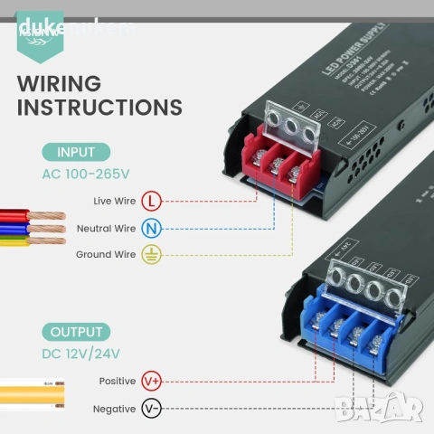 Ултратънък LED трансформатор 150W – 12V 12.5A (220V - 12V), снимка 5 - Друга електроника - 53163133