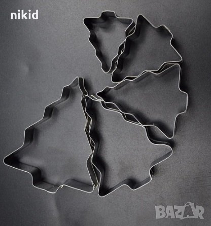 5 елхи елха метални форми резци за украса с фондан захарно тесто сладки и др.