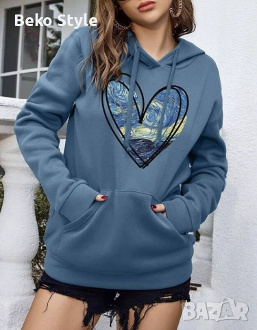 Ватирано худи със сърце, снимка 2 - Спортни екипи - 52216746
