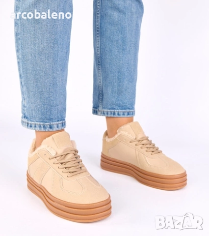 Дамски зимни маратонки с подплата от кожа Kelsi, 3цвята , снимка 8 - Маратонки - 52554518