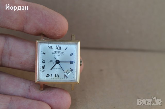 Руски СССР часовник Корнавин позлатен , снимка 1 - Антикварни и старинни предмети - 37605238