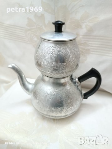 Руски метален чайник за запарка, снимка 4 - Антикварни и старинни предмети - 43282819