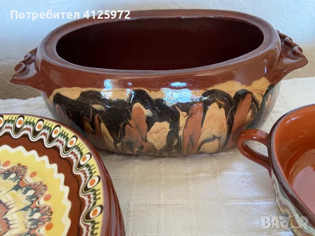 Комплект битова керамика с троянска - кана, чашка, снимка 4 - Чинии - 50150688