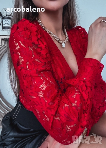 Дамско дантелено боди, 2цвята , снимка 6 - Блузи с дълъг ръкав и пуловери - 52870364