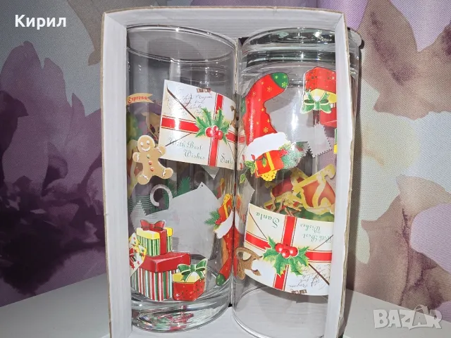 Комплект 4 бр. чаши 270 млс Коледен декор D343 Uniglass Poshta Sant, снимка 5 - Чаши - 48267541
