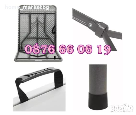 Сгъваема маса за кетъринг, градинска маса 180/74 см, къмпинг маса, снимка 4 - Градински мебели, декорация  - 50577424