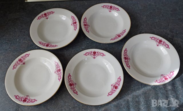 5 броя Ретро български порцелан чинии