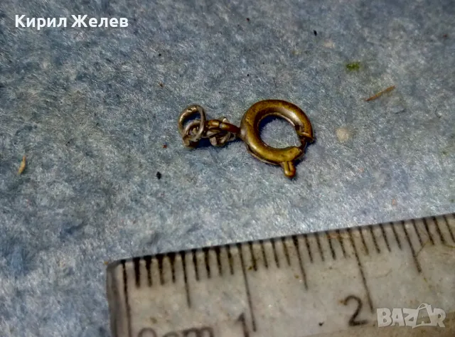 СТАРА БРОНЗОВА ЗАКОПЧАЛКА За ВЕРИЖКА КОЛИЕ ГРИВНИЧКА Със СРЕБЪРНИ БРЪНКИ от СИНДЖИРЧЕ 49946, снимка 5 - Антикварни и старинни предмети - 49122818