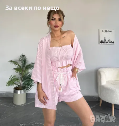 Дамски Летен Комплект С 3 Части👚🩳Дамски Къс Екип С Три Части - 2 Цвята Код A589, снимка 5 - Спортни екипи - 50370635