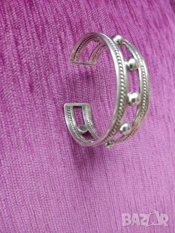 Масивна сребърна гривна ръчна изработка Mexico, снимка 4 - Гривни - 53064577