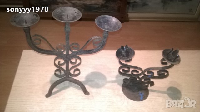 свещници 2бр-ковано желязо-85лв за бр, снимка 10 - Колекции - 28027538