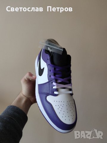 Нови Nike Air Jordan 1 Low Purple , снимка 7 - Маратонки - 36807266