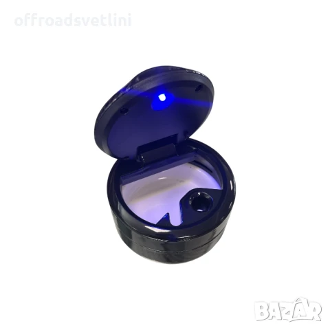 Луксозен пепелник VW с LED светлина – карбон гланц дизайн за автомобил, снимка 2 - Аксесоари и консумативи - 51056906