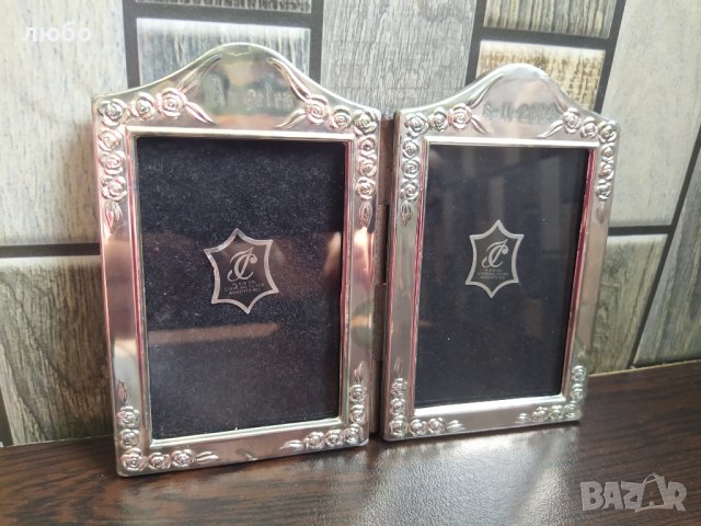  Рамка за Две Снимки от Махагон със Сребърен Обков 0,925, снимка 7 - Антикварни и старинни предмети - 40876756