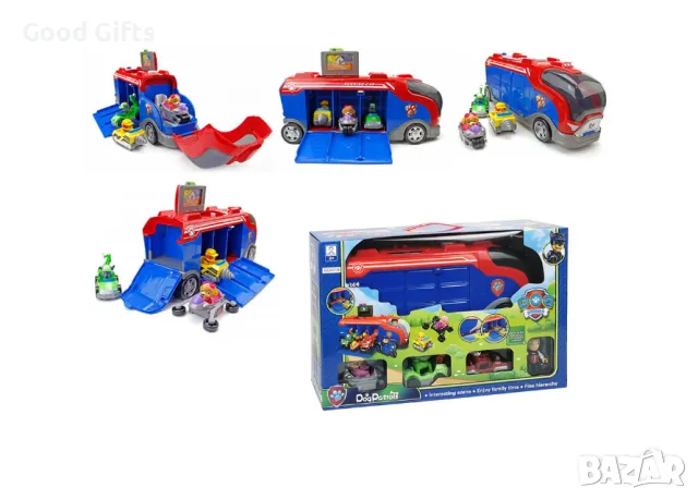 Пес Патрул Камион Paw Patrol с 3 колички и Райдър, Отварящ се, Автовоз , снимка 3 - Коли, камиони, мотори, писти - 47279248