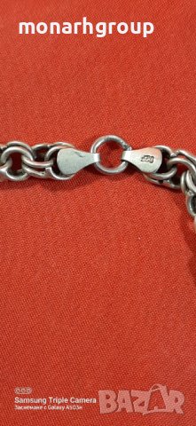 Сребърен ланец, снимка 2 - Колиета, медальони, синджири - 37944661