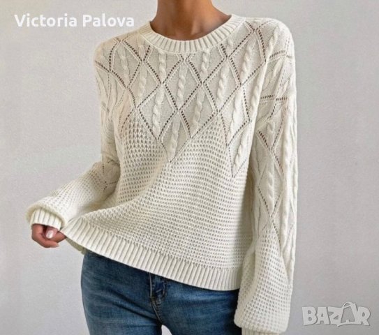 Много красива блуза или летен пуловер 100% памук, снимка 12 - Блузи с дълъг ръкав и пуловери - 40452701