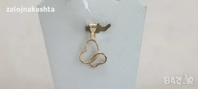 Нова Златна висулка сърце-0,80гр/14кр, снимка 3 - Колиета, медальони, синджири - 47888606
