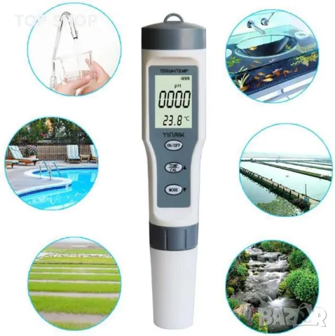 Ръчен цифров измервателен уред EZ9901 3 в 1 TDS/PH/TEMP Тестер за вода Писалка за басейн Лаборатория