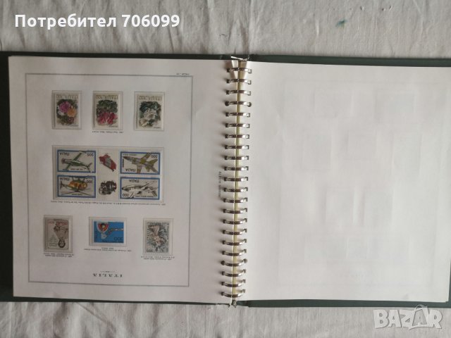 Луксозен Албум Класьор пощенски марки Италия 1968-1984, снимка 4 - Филателия - 33311478