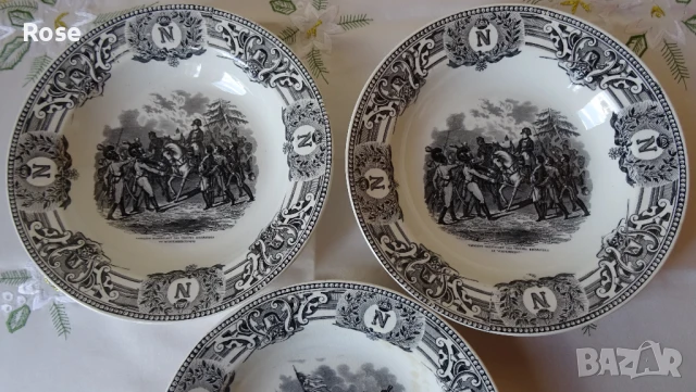 Антични белгийски чинии Napoleon. Марка Keramis B.F. 1890г., снимка 2 - Антикварни и старинни предмети - 51014504