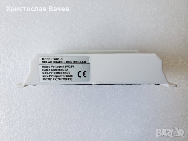 30A 12/24V Соларен заряден контролер W88-C, LCD, 2 X USB, снимка 2 - Друга електроника - 37176886