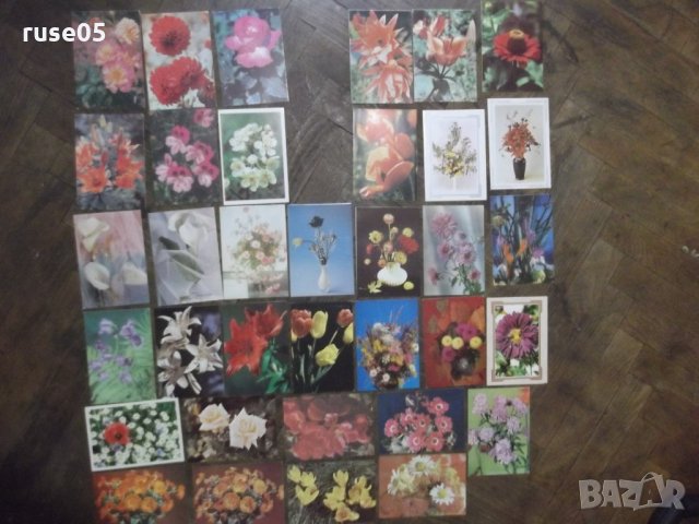 Лот от 35 бр. пощенски картички с цветя*, снимка 2 - Филателия - 28428369