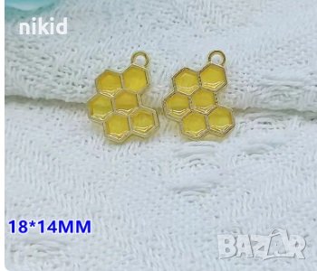 пчела пчелна пита висулки висулка за бижу колие гривна ръчна изработка висулка декорация, снимка 3 - Други - 43992412