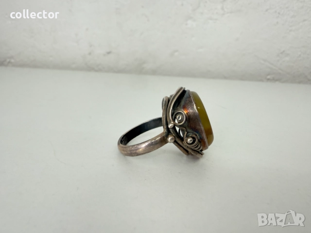 Сребърен пръстен стил - Ар Нуво. №7581, снимка 5 - Гривни - 52303145