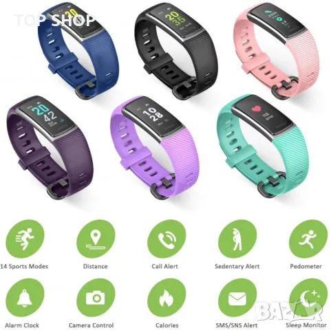 Смарт часовник фитнес тракер Монитор за спорт Крачкомер Водоустойчив, снимка 3 - Смарт часовници - 49292009