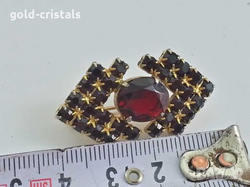 стара брошка с гранати, снимка 2 - Антикварни и старинни предмети - 28684290