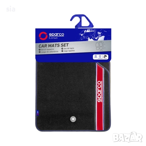 Стелик за кола, Универсален модел със червен кант Sparco, 4бр в к-т