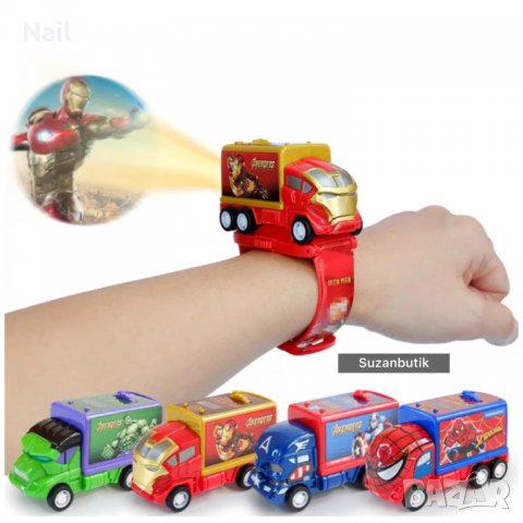 Детски Часовник кола Spider man с прожектор - спайдър мен , снимка 4 - Други - 38172703