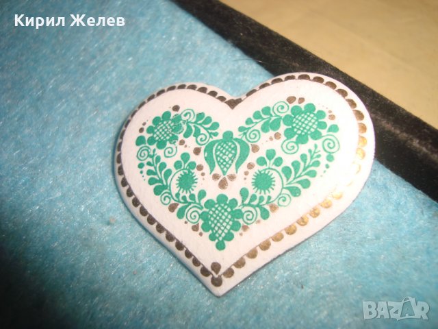 СТАРИННА ПОСРЕБРЕНА БРОШКА - СЪРЧИЦЕ РЪЧНО РИСУВАНА ФЛОРАЛНА ОРНАМЕНТИКА БЕЛ ЕПОК РЕТРО БИЖУ 25070, снимка 12 - Антикварни и старинни предмети - 34883971