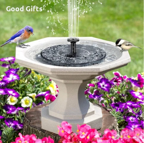 Соларен фонтан за градина с 3 накрайника, 16 см, снимка 2 - Напояване - 51294760