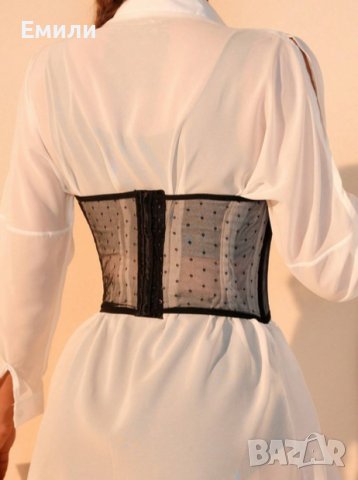 Черен прозрачен колан корсет под бюста р-р S, снимка 2 - Корсети, бюстиета, топове - 43466964