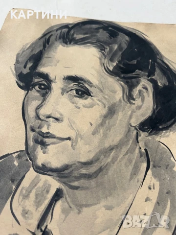 Ваня Васкова майсторска рисунка - 1958 г. картина, снимка 3 - Картини - 51169206