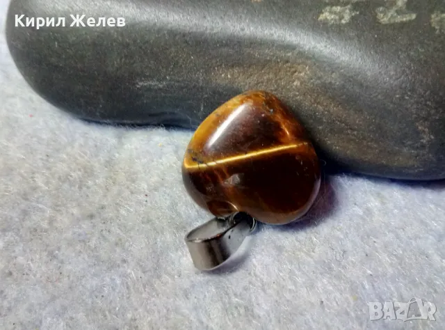 РОМАНТИЧЕН БЕЛ ЕПОК СТИЛ АРТ ПЕНДАНТ МЕДАЛЬОН СЪРЧИЦЕ от ПОЛИРАН КАМЪК ТИГРОВО ОКО 39782, снимка 10 - Колиета, медальони, синджири - 48829952