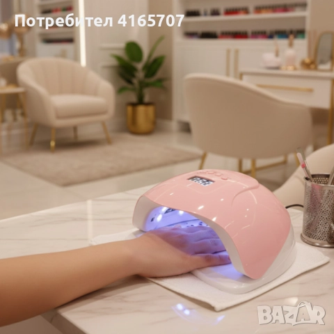 Професионална UV/LED лампа POLYUV 110W – За всички гел лакове, авто сензор, таймери и режим на ниска, снимка 6 - Други - 52752519