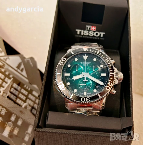 ЧИСТО НОВ TISSOT SEASTAR 1000 CHRONOGRAPH T120.417.11.091.01 часовник кутия 100% оригинал справка SN, снимка 12 - Мъжки - 44550533