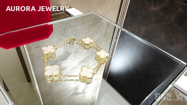 Van Cleef & Arpels VCA 5 Motifs Gold Mother of Pearl Vintage Alhambra Дамска Гривна, снимка 5 - Гривни - 53344895