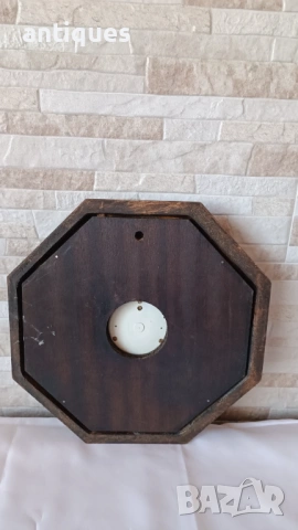 Стар немски барометър с дървена основа - хексагон, снимка 8 - Антикварни и старинни предмети - 53005748
